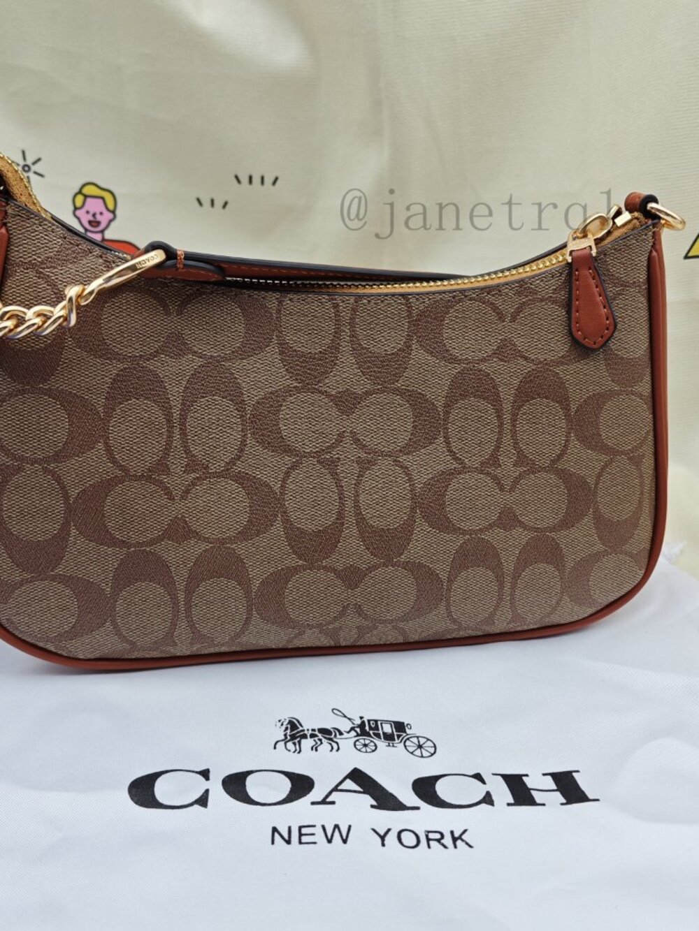 🎶🎶Coach Teri Shoulder Bag In Signature Canvas brown - Picture 6 of 7